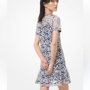 Michael Kors Floral Sequin Ruffle Hem Dress Short Small Cocktail Party Wedding